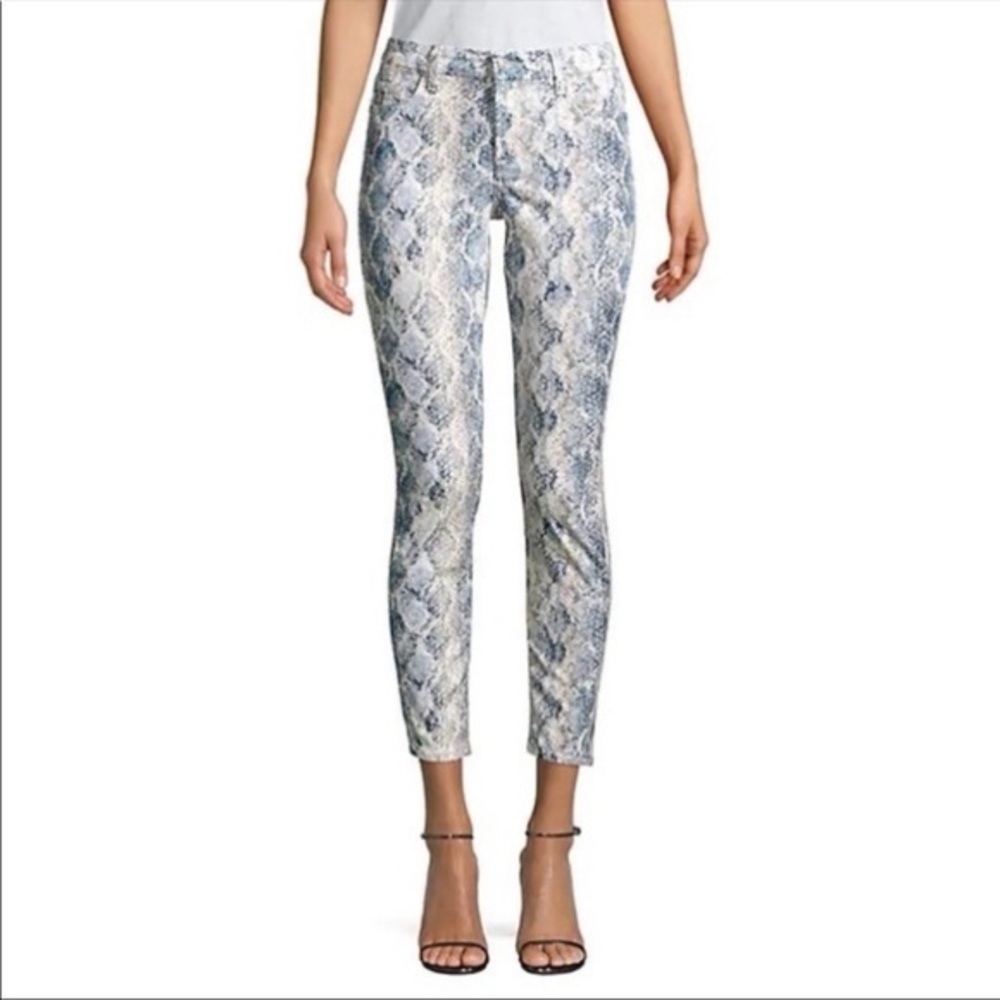 7 For All Mankind High Rise Python Ankle Skinny Jeans‎